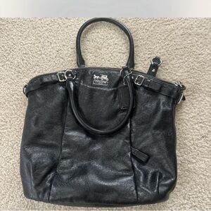 Coach Black Leather Tote Bag
